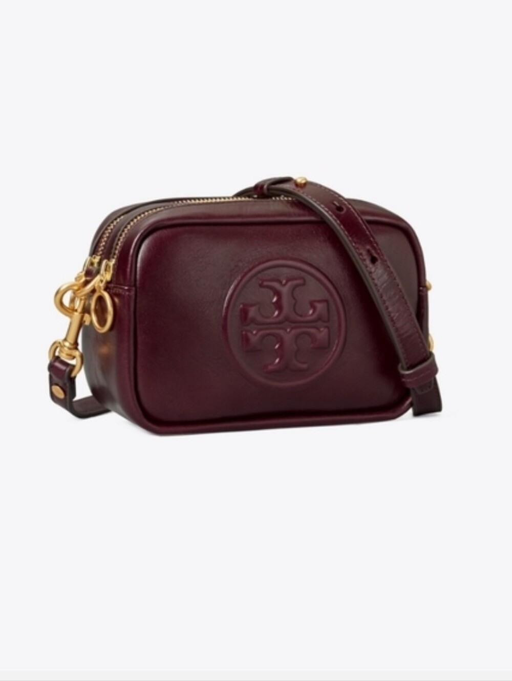Tory Burch Burgundy Bombe Crossbody Purse